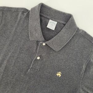 Brooks Brothers Polo Shirt Mens XXL Grey Slim Fit 1818 Cotton Short Sleeve Pique
